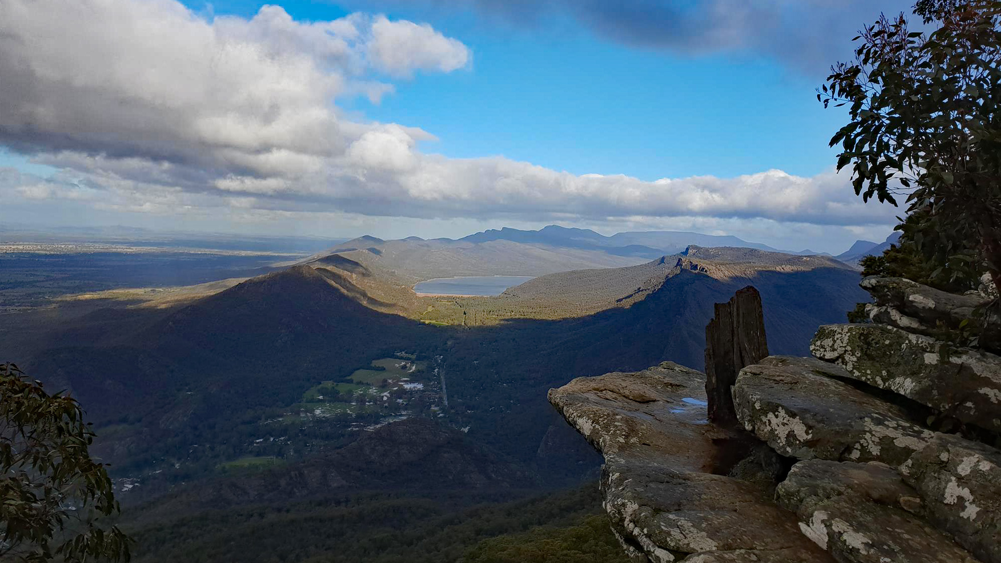 Stunning views overlooking Halls Gap and Lake Bellfield from Baroka Lookout